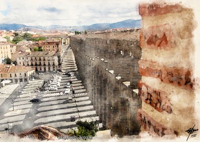 Cidade do Aqueduto Romano de Segóvia de Osvaldo Russo
