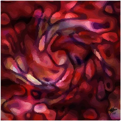Fluxo Carmesim Abstrato e Vibrante de Osvaldo Russo