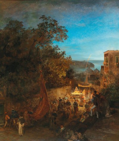 Ischia - Festa de Santa Ana, Casamicciola de Oswald Achenbach
