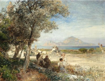 Vistas para o Golfo de Nápoles de Oswald Achenbach