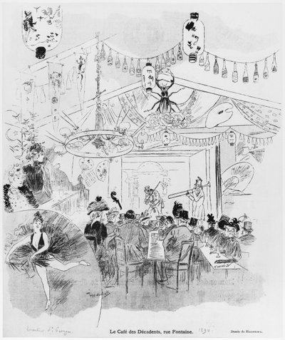 Decadents Cafe, 16bis rue Fontaine, Paris, 1890 de Oswald Heidbrinck