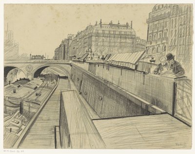 Vista do Quai des Grands-Augustins em Paris de Oswald Heidbrinck