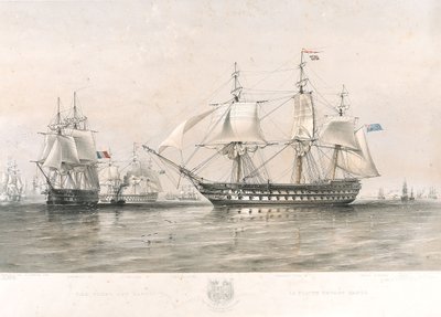 As frotas inglesa e francesa no Báltico de Oswald Walters (after) Brierly