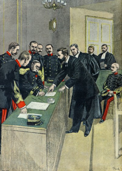 Alphonse Bertillon no julgamento de Alfred Dreyfus de Oswaldo Tofani