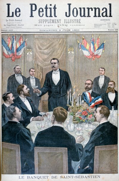 Banquete do nacionalista francês e Paul Déroulède, Saint-Sebastien, Bélgica, 1900 de Oswaldo Tofani