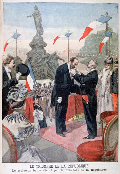 Jules Dalou sendo premiado com a medalha da Legião de Honra por Emile Loubet, 1899 de Oswaldo Tofani