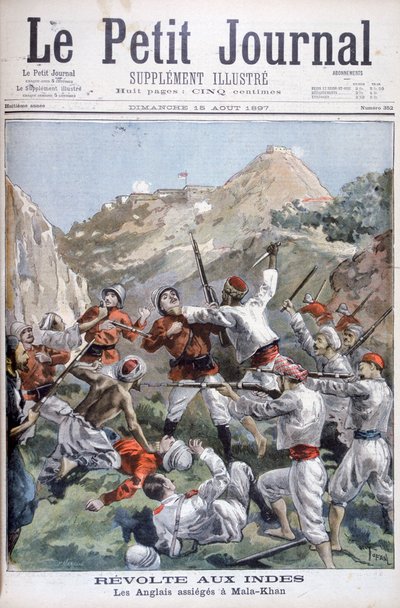 Revolta na fronteira noroeste, britânicos sitiados em Malakand, Índia, 1897 de Oswaldo Tofani