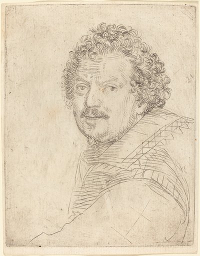 Um homem com bigode e cavanhaque, virado para a frente de Ottavio Leoni