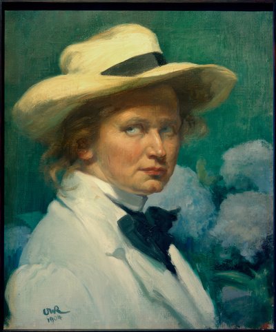 Auto-retrato com chapéu branco de Ottilie Roederstein