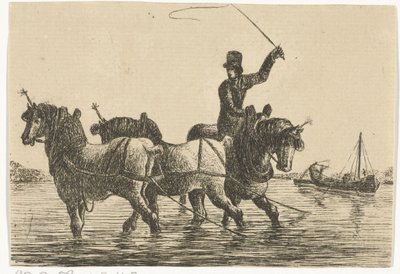 Três cavalos de projecto na água de Otto Baron Howen