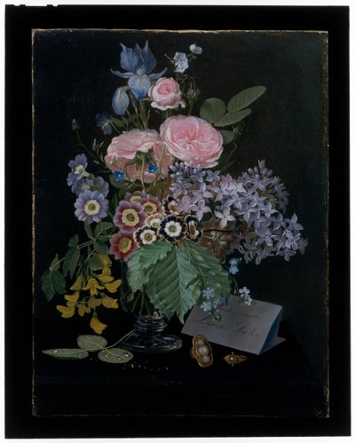 Natureza morta de flores num vaso de vidro de Otto Didrik Ottesen
