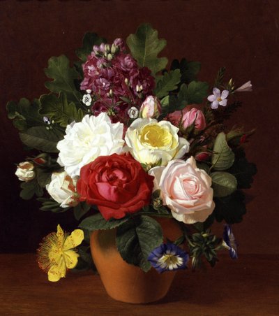 Natureza morta de flores de verão. Pintura de Otto Didrik Ottesen (1816-1892) Coleção particular. de Otto Didrik Ottesen
