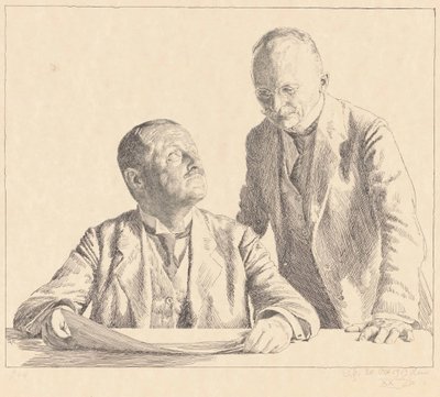 Retrato duplo dos colecionadores Guido von Usedom e Gustav von Houwald O Sammler de Otto Greiner (signed by artist)