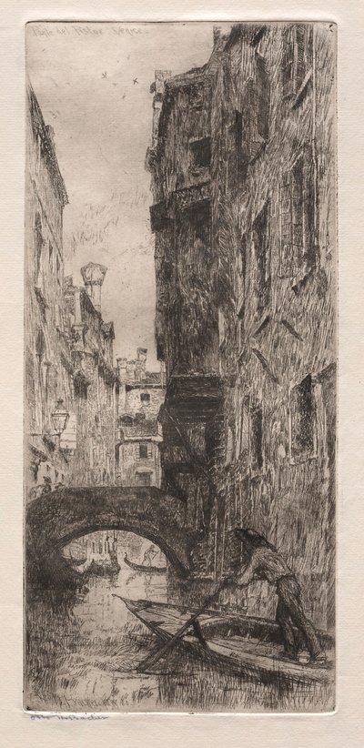 Gravuras de Veneza: Ponte del Pistor, Veneza, 1880. de Otto H. Bacher