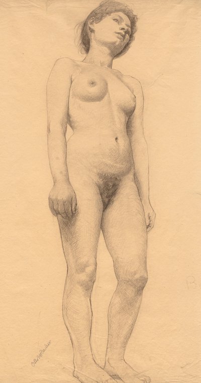Nu em pé feminino, provavelmente 1878-79. de Otto H. Bacher