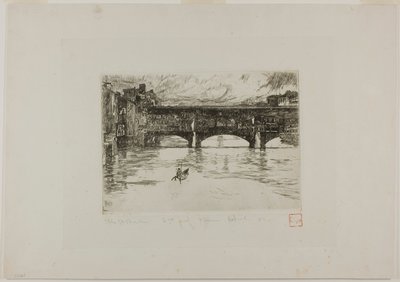 Ponte Vecchio, placa destruída de Otto Henry Bacher