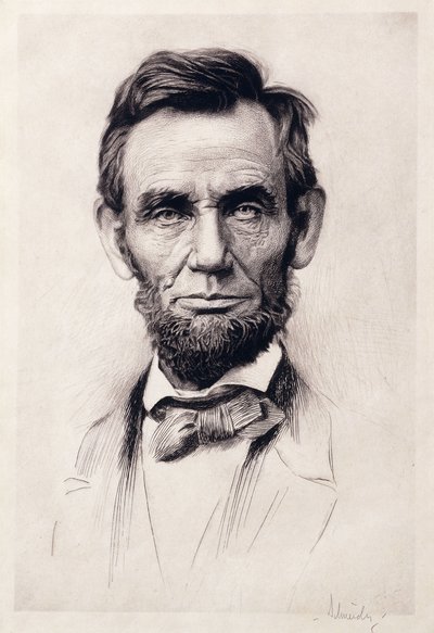 Retrato de Lincoln (gravura) de Otto Henry Schneider