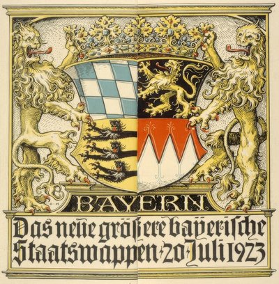 O novo e maior brasão do estado da Baviera, 20 de Julho de 1923 de Otto Hupp