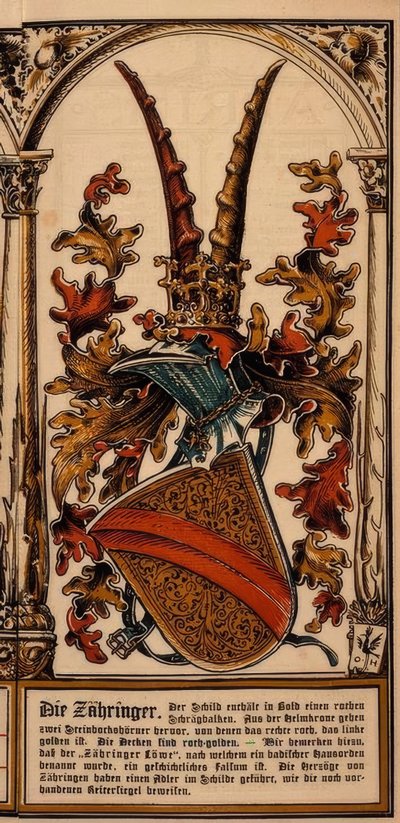 Os ancestrais brasões de armas das casas dos príncipes alemães: Os Zähringers de Otto Hupp