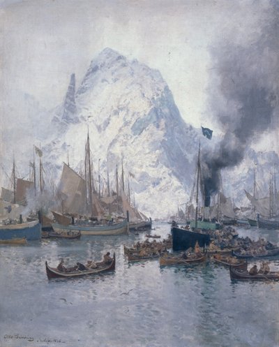Chegada de Agnsilddamperen, Svolvaer de Otto Ludvig Sinding