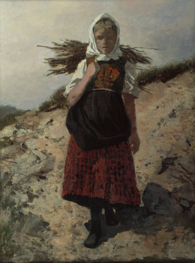 Lenha recolhida (óleo sobre tela) de Otto Ludvig Sinding