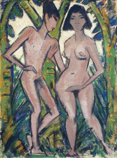 Adão e Eva, c.1913-22 (aguada de cal sobre juta) de Otto Muller or Mueller