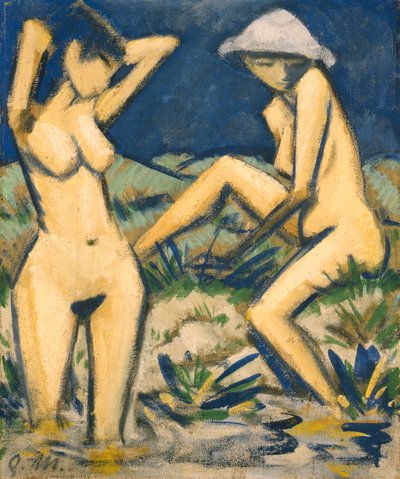 Banhistas, c.1920 (óleo sobre tela) de Otto Mueller