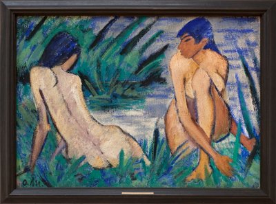Duas garotas nos juncos. Pintura de Otto Mueller de Otto Mueller
