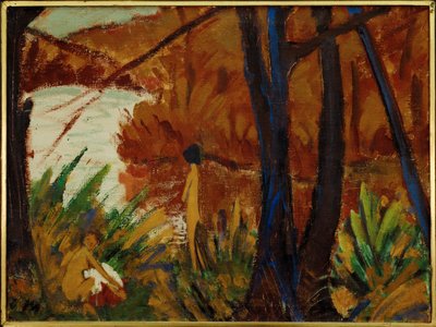 Waldsee mit zwei Akten - Lago num bosque com dois nus ... de Otto Muller or Mueller