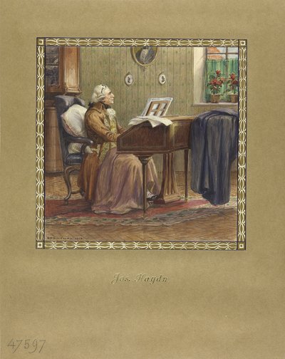 Joseph Haydn no piano de cauda, 1917 de Otto Robert Nowak