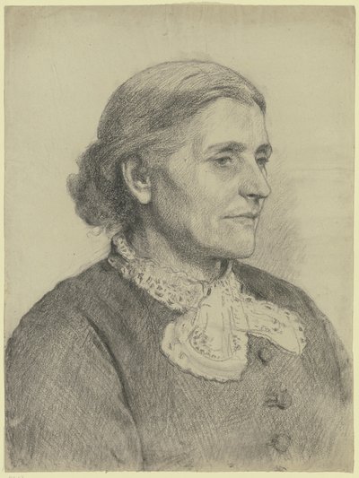 Retrato de uma senhora idosa voltada para a direita de Otto Scholderer