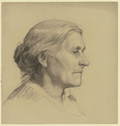 Retrato de uma senhora idosa virada para a direita de Otto Scholderer