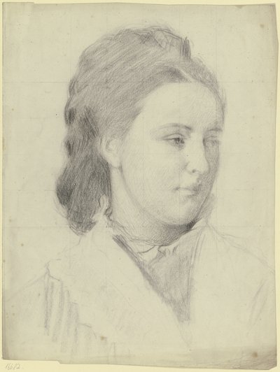 Retrato de uma jovem de três quartos de Otto Scholderer