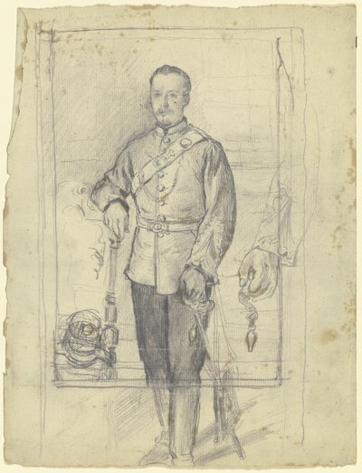 Retrato de um homem de uniforme de Otto Scholderer