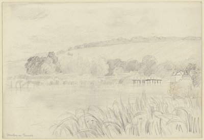 Paisagem fluvial perto de Streatley-on-Thames de Otto Scholderer