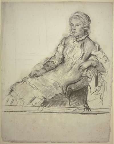 Miss Cobden na poltrona de Otto Scholderer