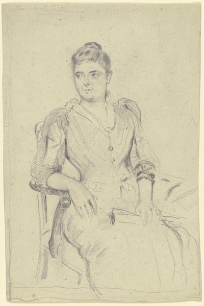 Senhora sentada com leque de Otto Scholderer