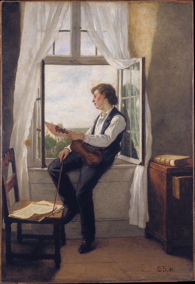 O violinista à janela de Otto Scholderer