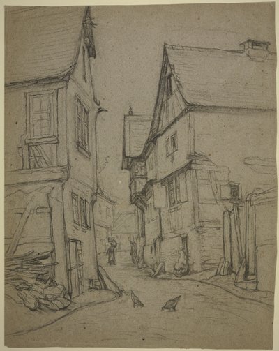 Estrada de aldeia em Kronberg de Otto Scholderer