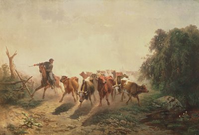 Drover da união com gado para o exército, 1860 de Otto Sommer