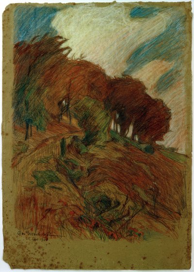 Pendure caminho com árvores de Otto Ubbelohde