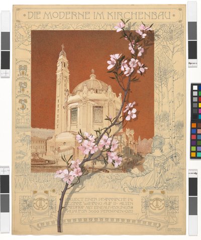 Igreja paroquial de Währing, painel ilustrativo «A modernidade na arquitetura religiosa» de Otto Wagner