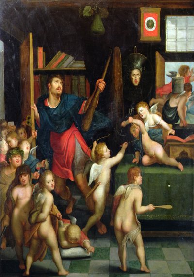 Uma Alegoria da Escolha de Hércules (óleo sobre tela) de Otto van (circle of) Veen