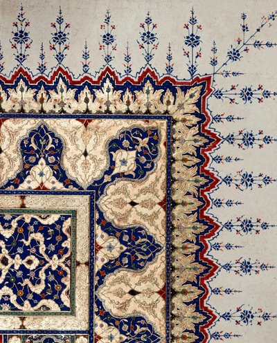 Arte otomana: detalhe da página do códice B 373, miniatura. Século XVI. Istambul, Biblioteca do Museu Topkapi Sarayi de Ottoman School