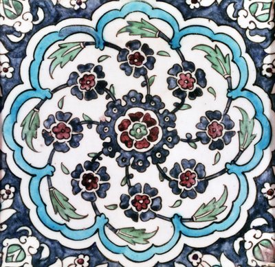 Telha (fritware) de Ottoman School