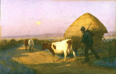 Um Condutor de volta a casa (aguarela) de Owen Baxter Morgan