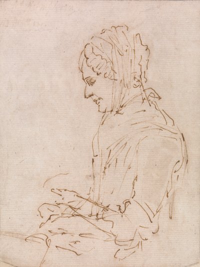 Estudo da Costura da Mãe do Artista de Ozias Humphry
