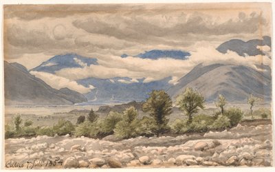 Paisagem montanhosa italiana em tempo nublado de P.C. Skovgaard