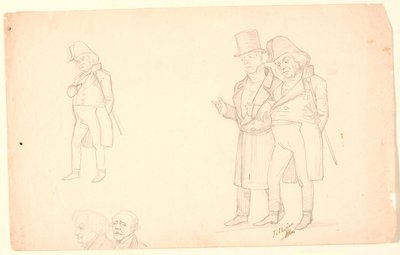 Caricatura dos irmãos Ørsted. de P.C. Skovgaard