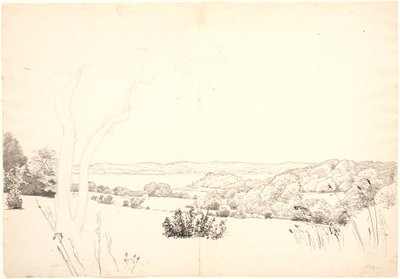 Paisagem com vista para o lago Skarrit. de P.C. Skovgaard